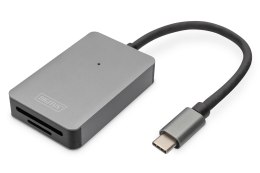 Czytnik kart DIGITUS 2-portowy USB Typ C UHS-II SD4.0 TF4.0 aluminium szary Digitus
