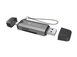 Czytnik kart Natec Scarab 3 USB-A + USB-C SD/MICRO SD USB 3.1 Gen 1 Szary Natec