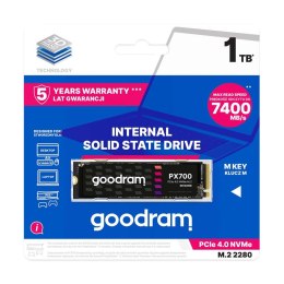 Dysk SSD GOODRAM PX700 1TB M.2 2280 PCIe NVMe (7400/6500 MB/s) RETAIL Goodram