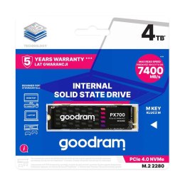 Dysk SSD GOODRAM PX700 4TB PCIe NVMe M.2 2280 (7400/6500 MB/s) RETAIL Goodram