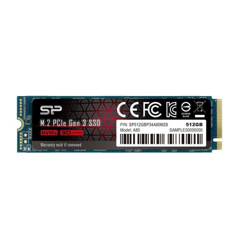 Dysk SSD Silicon Power A80 512GB M.2 2280 PCIe Gen3x4 NVMe (3400/3000 MB/s) Silicon Power Dysk SSD Silicon Power A80 512GB M.2 2280 PCIe Gen3x4 NVMe (3400/3000 MB/s) Silicon Power