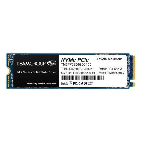 Dysk SSD Team Group MP33 256GB M.2 2280 PCIe NVMe (1600/1000 MB/s) Team Group Dysk SSD Team Group MP33 256GB M.2 2280 PCIe NVMe (1600/1000 MB/s) Team Group