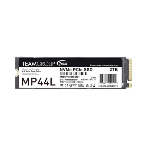 Dysk SSD Team Group MP44L 2TB M.2 PCIe NVMe Gen4 x4 (4800/4400 MB/s) Team Group Dysk SSD Team Group MP44L 2TB M.2 PCIe NVMe Gen4 x4 (4800/4400 MB/s) Team Group