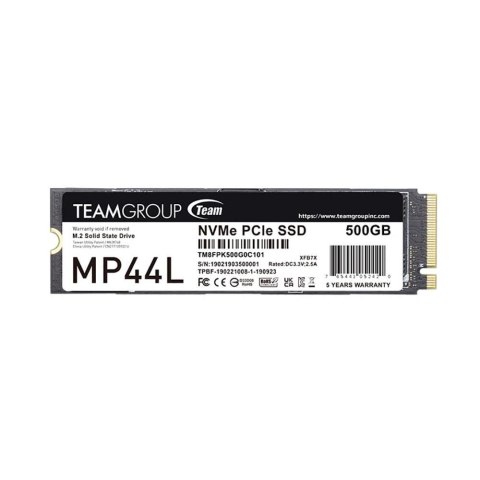 Dysk SSD Team Group MP44L 500GB M.2 PCIe NVMe Gen4 x4 (5000/2500 MB/s) Team Group Dysk SSD Team Group MP44L 500GB M.2 PCIe NVMe Gen4 x4 (5000/2500 MB/s) Team Group