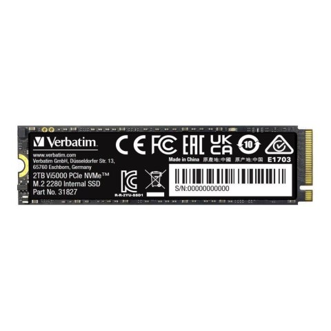 Dysk SSD Verbatim Vi5000 2TB M.2 2280 PCIe Gen4 NVME (5000/4300 MB/s) Verbatim Dysk SSD Verbatim Vi5000 2TB M.2 2280 PCIe Gen4 NVME (5000/4300 MB/s) Verbatim