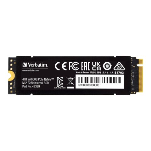 Dysk SSD Verbatim Vi7000G 4TB M.2 2280 PCIe Gen4 NVME (7000/6400 MB/s) Verbatim Dysk SSD Verbatim Vi7000G 4TB M.2 2280 PCIe Gen4 NVME (7000/6400 MB/s) Verbatim