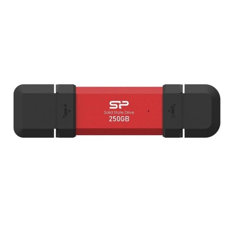 Dysk zewnętrzny SSD Silicon Power DS72 250GB USB-A USB-C (1050/850 MB/s) czerwony Silicon Power Dysk zewnętrzny SSD Silicon Power DS72 250GB USB-A USB-C (1050/850 MB/s) czerwony Silicon Power