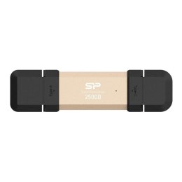 Dysk zewnętrzny SSD Silicon Power DS72 250GB USB-A USB-C (1050/850 MB/s) złoty Silicon Power
