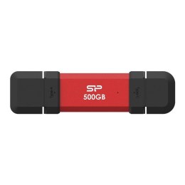 Dysk zewnętrzny SSD Silicon Power DS72 500GB USB-A USB-C (1050/850 MB/s) czerwony Silicon Power