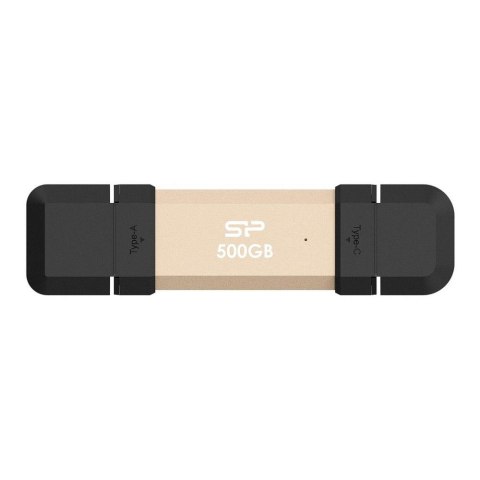 Dysk zewnętrzny SSD Silicon Power DS72 500GB USB-A USB-C (1050/850 MB/s) złoty Silicon Power Dysk zewnętrzny SSD Silicon Power DS72 500GB USB-A USB-C (1050/850 MB/s) złoty Silicon Power