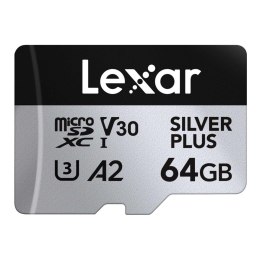Karta pamięci Lexar microSDXC Silver Plus 64GB V30 UHS-I U3 A2 205/100MB/s Lexar