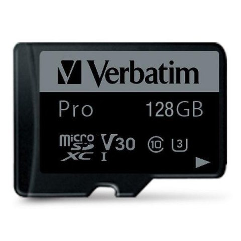 Karta pamięci Micro SDXC Verbatim Pro U3 128GB (90/45 MB/s) Class 10 U3 V30 + adapter Verbatim Karta pamięci Micro SDXC Verbatim Pro U3 128GB (90/45 MB/s) Class 10 U3 V30 + adapter Verbatim