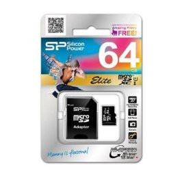 Karta pamięci MicroSDXC Silicon Power Elite UHS-1 64GB CL10 + adapter Silicon Power