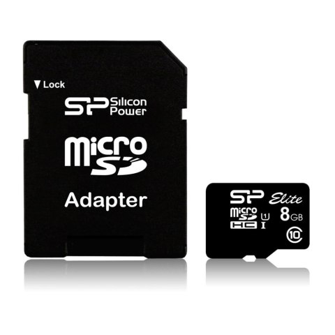 Karta pamięci MicroSDHC Silicon Power Elite UHS-1 8GB CL10 + adapter Silicon Power Karta pamięci MicroSDHC Silicon Power Elite UHS-1 8GB CL10 + adapter Silicon Power