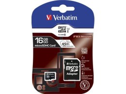 Karta pamięci MicroSDHC Verbatim 16GB Class 10 + adapter Verbatim