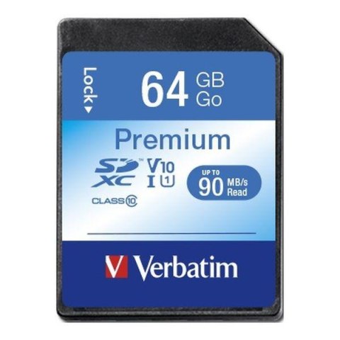 Karta pamięci SDXC Verbatim Premium U1 64GB (90 MB/s) Class 10 UHS-1 V10 Verbatim Karta pamięci SDXC Verbatim Premium U1 64GB (90 MB/s) Class 10 UHS-1 V10 Verbatim