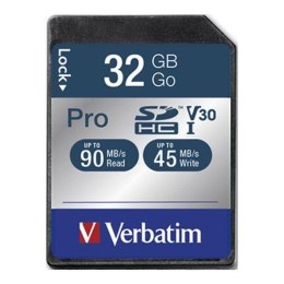 Karta pamięci SDHC Verbatim Pro U3 32GB (90/45 MB/s) Class 10 UHS-1 V30 Verbatim