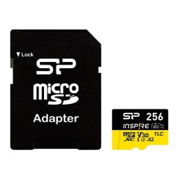 Karta pamięci Silicon Power microSDXC Inspire 256GB V30 UHS-I U3 A2 4K DDR200 170/150MB/s TLC + adapter Silicon Power