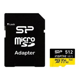Karta pamięci Silicon Power microSDXC Inspire 512GB V30 UHS-I U3 A2 4K DDR200 170/150MB/s TLC + adapter Silicon Power