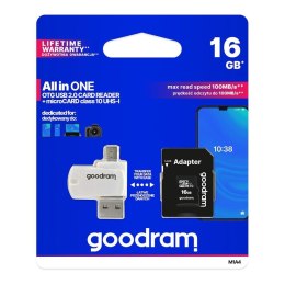 Karta pamięci microSDHC GOODRAM 16GB M1A4 UHS-I + Adapter Goodram