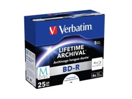 M-DISC BD-R Verbatim 25GB X4 Printable (5 Jewel Case) Verbatim