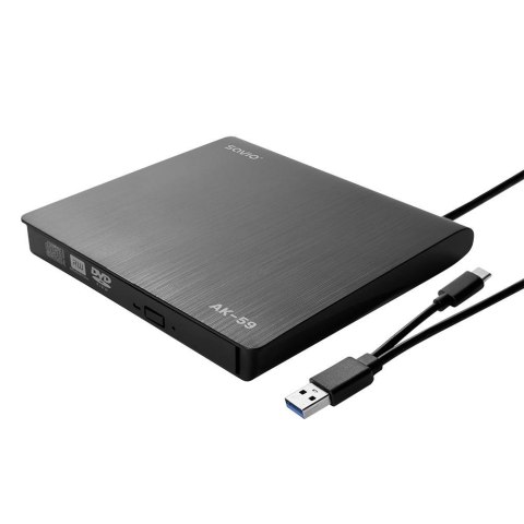 Nagrywarka DVD-RW SAVIO AK-59 zewnętrzna slim USB-C/USB-A Savio Nagrywarka DVD-RW SAVIO AK-59 zewnętrzna slim USB-C/USB-A Savio