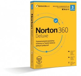 Oprogramowanie NORTON 360 Deluxe 25GB PL 1 użytkownik, 3 urządzenia, 1 rok NORTONLIFELOCK