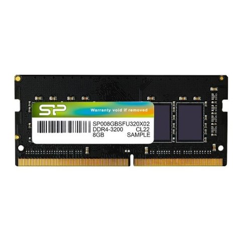 Pamięć SODIMM DDR4 Silicon Power 8GB (1x8GB) 3200MHz CL22 1,2V Silicon Power Pamięć SODIMM DDR4 Silicon Power 8GB (1x8GB) 3200MHz CL22 1,2V Silicon Power