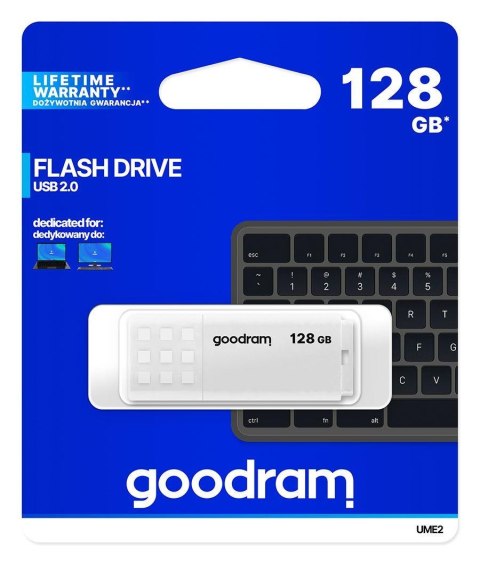 Pendrive GOODRAM UME2 128GB USB 2.0 White Goodram Pendrive GOODRAM UME2 128GB USB 2.0 White Goodram