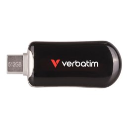 Pendrive Verbatim Plectra 512GB USB-C 3.0 Black Verbatim
