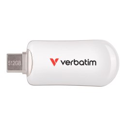 Pendrive Verbatim Plectra 512GB USB-C 3.0 White Verbatim