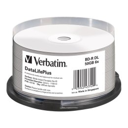 Płyty BD-R DL Verbatim 50GB 6x Wide Printable - No ID Brand (spindle 25) Verbatim