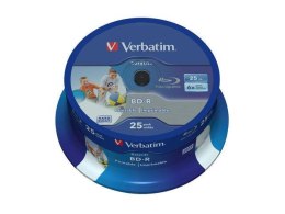 Płyty BD-R SL Datalife 25GB* 6x Wide Inkjet Printable (cake 25) Verbatim