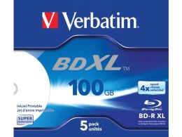 Płyty BD-R Verbatim XL 100GB X4 Wide inkjet printable (5 Jewel Case) Verbatim