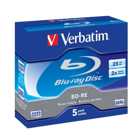 Płyty BD-RE Verbatim 2x 25GB (Jewel Case 5) Blu-Ray WHITE BLUE Verbatim Płyty BD-RE Verbatim 2x 25GB (Jewel Case 5) Blu-Ray WHITE BLUE Verbatim