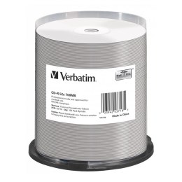 Płyty CD-R VERBATIM 52x Cake 100 szt AZO Thermal Nadruk Verbatim