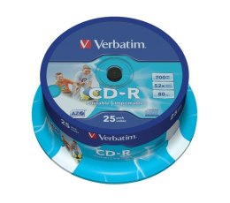 Płyty CD-R Verbatim 52x 700MB (Cake 25) WIDE PRINTABLE Verbatim