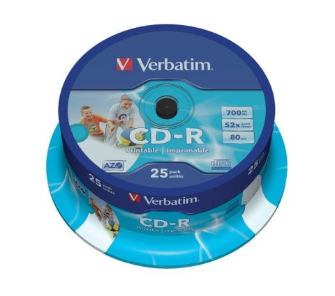 Płyty CD-R Verbatim 52x 700MB (Cake 25) WIDE PRINTABLE Verbatim Płyty CD-R Verbatim 52x 700MB (Cake 25) WIDE PRINTABLE Verbatim
