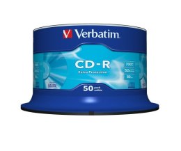 Płyty CD-R Verbatim 52x 700MB (Cake 50) EXTRA PROTECTION Verbatim