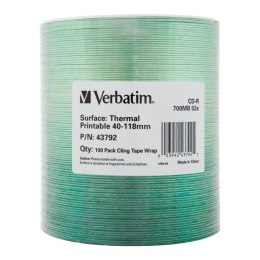 Płyty CD-R Verbatim 700MB 52x Thermal Printable No ID Brand (Wrap 100) Verbatim