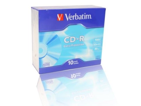 Płyty CD-R Verbatim 700MB Extra Protection (10 Slim) Verbatim Płyty CD-R Verbatim 700MB Extra Protection (10 Slim) Verbatim