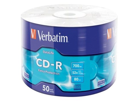 Płyty CD-R Verbatim 700MB Extra Protection Wrap (50 Spindel) Verbatim Płyty CD-R Verbatim 700MB Extra Protection Wrap (50 Spindel) Verbatim
