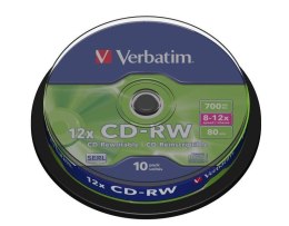 Płyty CD-RW Verbatim 700MB Scratch Resistant X12 (Cake 10) Verbatim