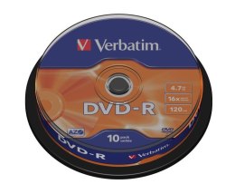 Płyty DVD-R Verbatim x16 4.7GB Matt Silver (Cake 10) Verbatim