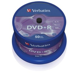 Płyty DVD+R Verbatim 16x 4.7GB Matt Silver (Cake 50) Verbatim