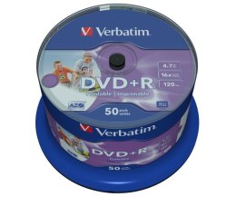Płyty DVD+R Verbatim 16x 4.7GB Printable No ID (Cake 50) Verbatim