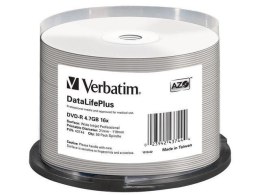 Płyty DVD-R Verbatim 4.7GB X16 AZO DL+ printable NO ID (50 Cake) Verbatim