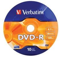 Płyty DVD-R Verbatim 4.7GB X16 Matt Silver (Spindle 10) Verbatim