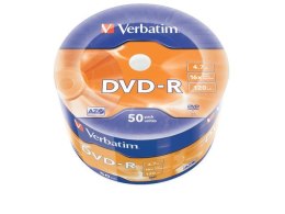 Płyty DVD-R Verbatim 4.7GB X16 Matt Silver Wrap (50 Spindle) Verbatim