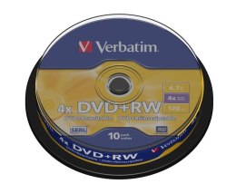 Płyty DVD+RW Verbatim 4x 4.7GB Matt Silver (cake 10) Verbatim